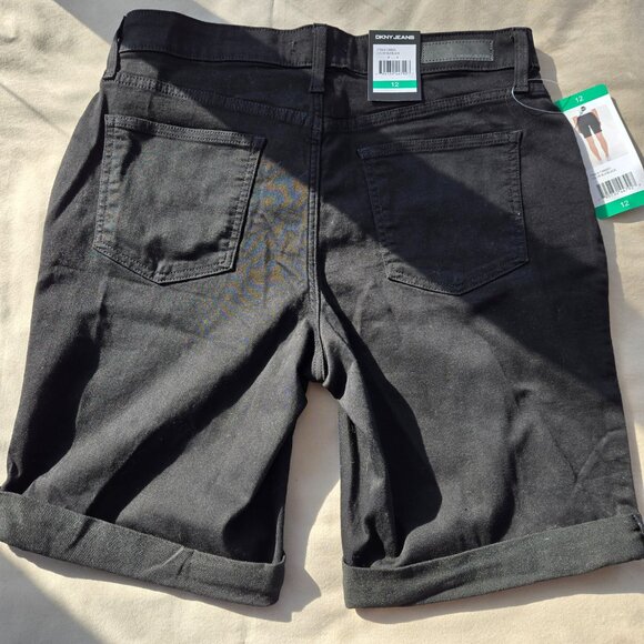 DKNY Jeans black roll cuff shorts size 12 NWT - Picture 2 of 6